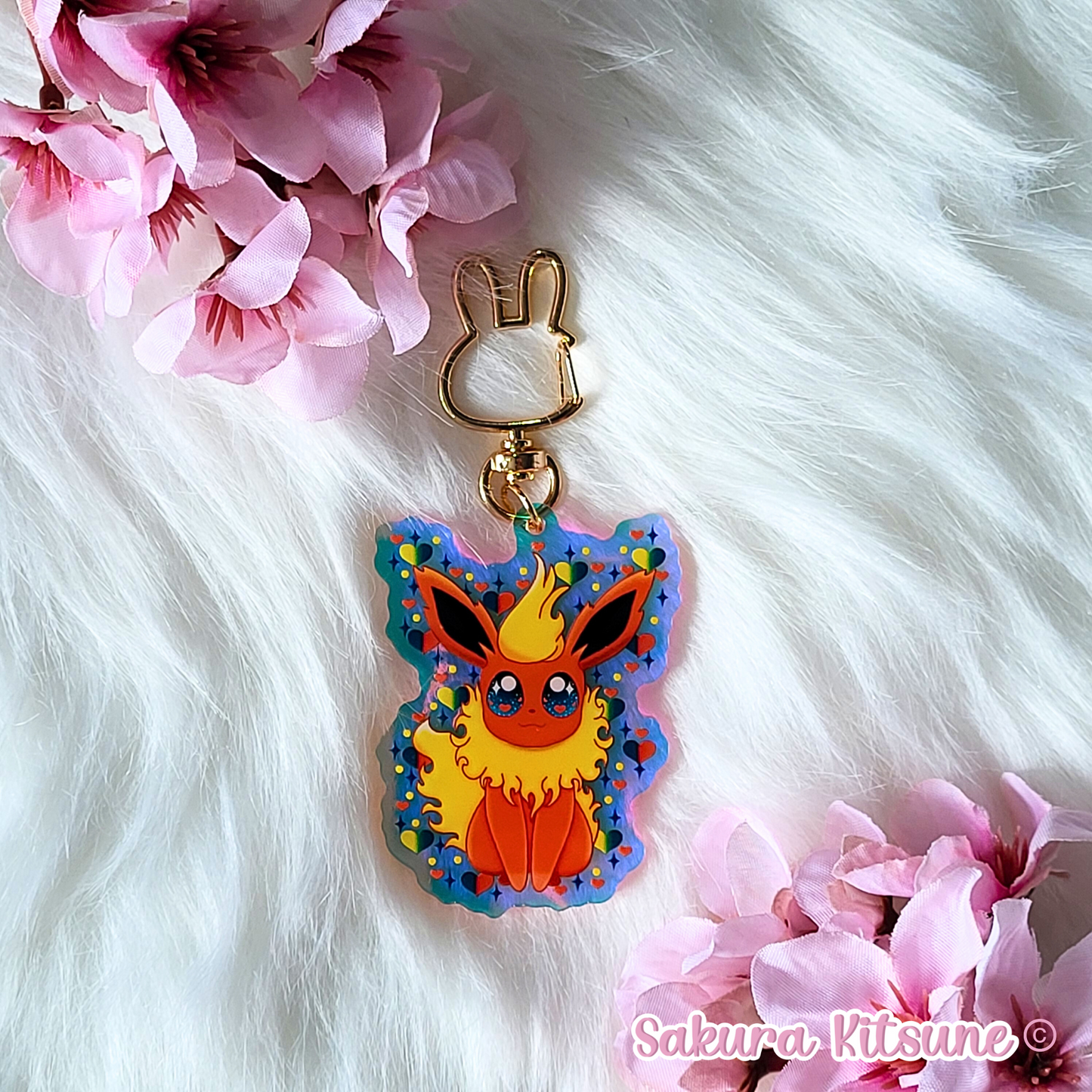 Fire Fox Acrylic Keychain