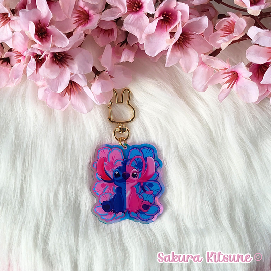 Cute Blue & Pink Creature Acrylic Keychain