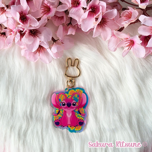 Cute Pink Creature Acrylic Keychain