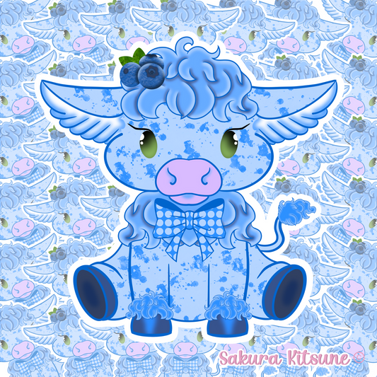 Blueberry Cow Vinyl Sticker