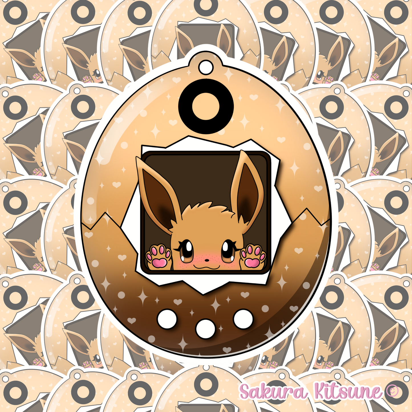 Evolving Fox Tamagotchi Vinyl Sticker