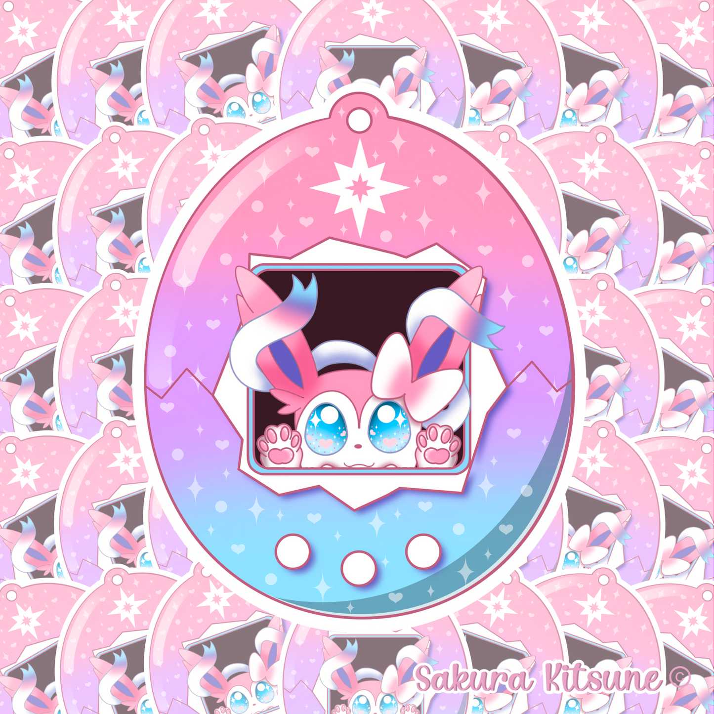 Fairy Fox Tamagotchi Vinyl Sticker