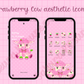 Strawberry Cow Phone Icons and Wallpaper set