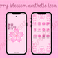 Cherry Blossom Phone Icons and Wallpaper set