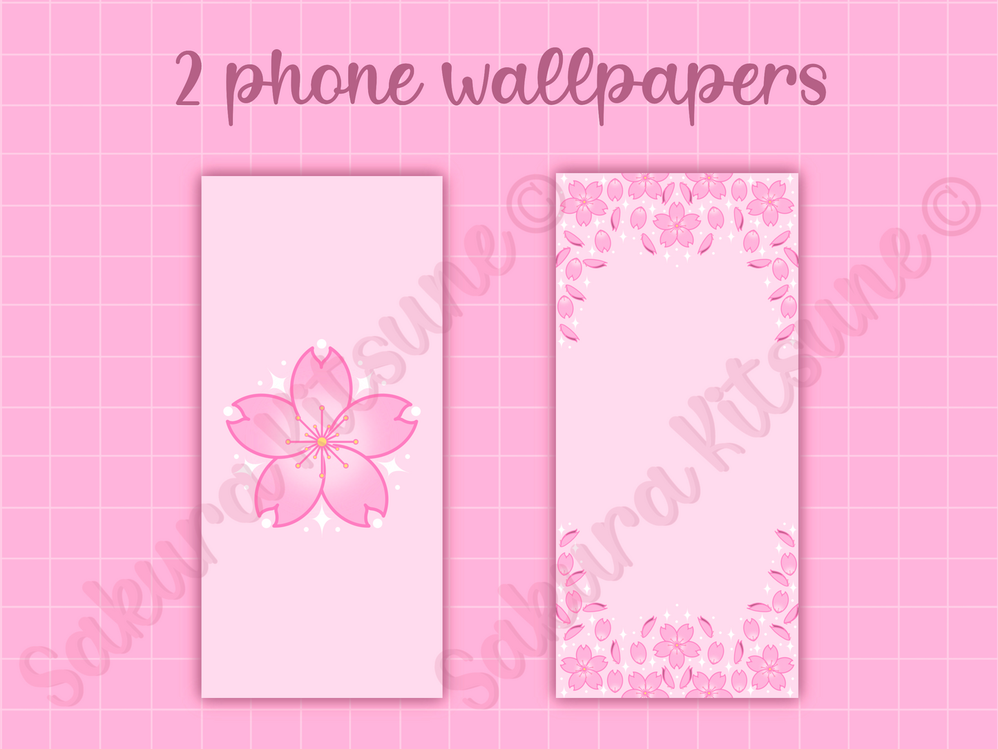 Cherry Blossom Phone Icons and Wallpaper set