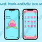 Sweet Peach Phone Icons and Wallpaper set