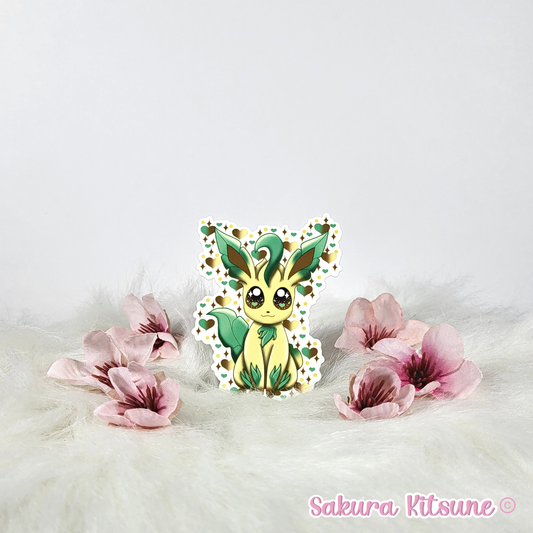 Cute Grass Fox Evolution Anime Inspired Vinyl Sticker