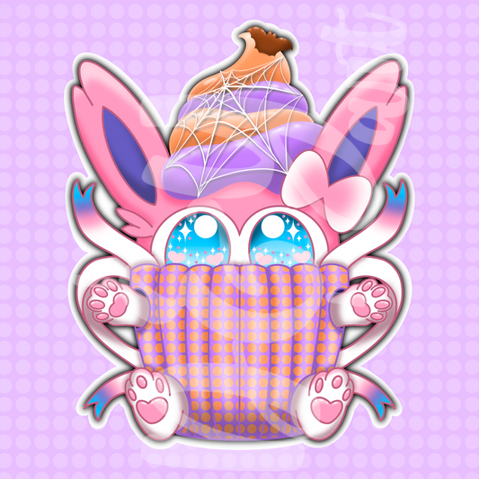 Halloween Cupcake Fairy Fox Vinyl Sticker